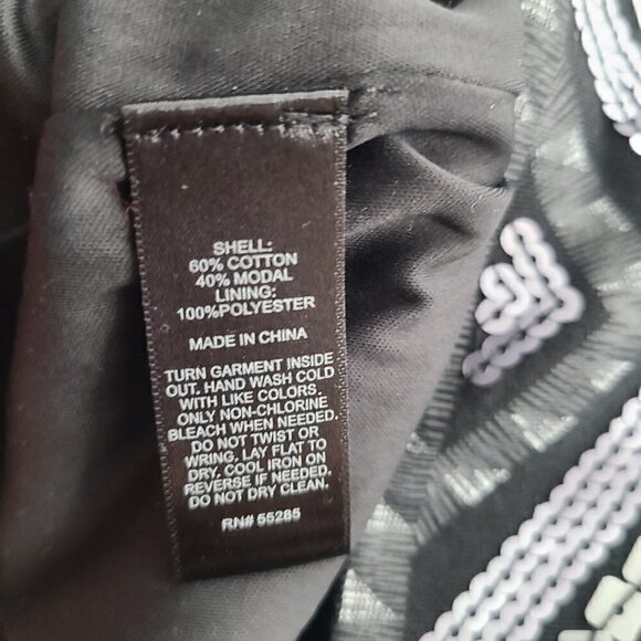 Express Black Sequin Embellished Mini Bodycon Skirt - Picture 6 of 6